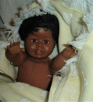 Vintage African American Black Baby Doll,  10 " Syndee Doll