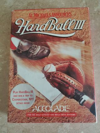 Sega Genesis Game Hardball Iii 3 Complete Cib Rare