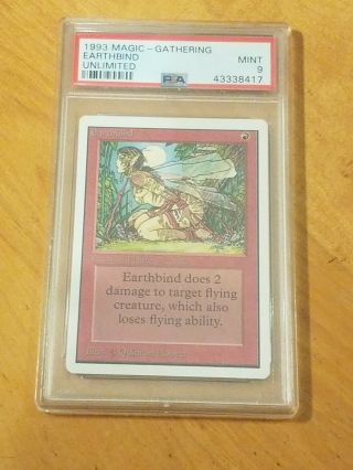 Earthbind - Magic The Gathering Mtg Unlimited Edition Psa Graded 9
