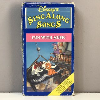 Disney’s Sing Along Songs Fun With Music Vhs Video Tape 763 1989 Vtg Rare Kids