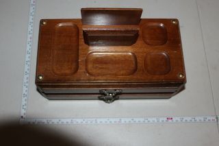 Vintage Centurion Wooden Jewelry Box With Drawers And Top Holder