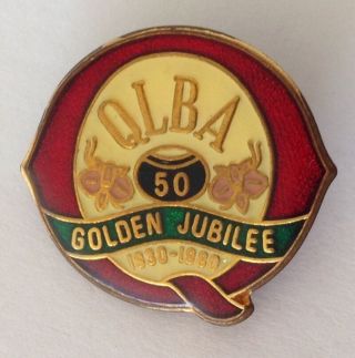 Queensland Ladies Bowling Association Jubilee Club Badge Pin Rare Vintage (m16)