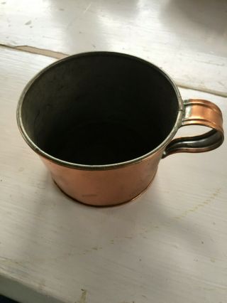 Copper Drinking Cup/ Mug 4 1/2 " Diameter - Antique