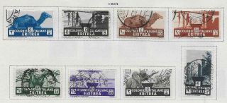 8 Eritrea Stamps From Quality Old Antique Album 1934
