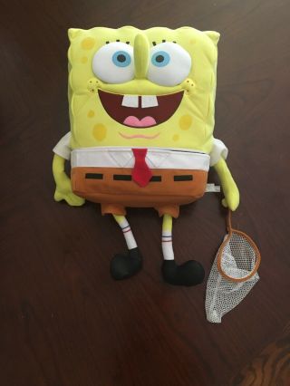 Spongebob Plush W/ Removable Pants And A Net,  Vintage 2000,  Nickelodeon Rare