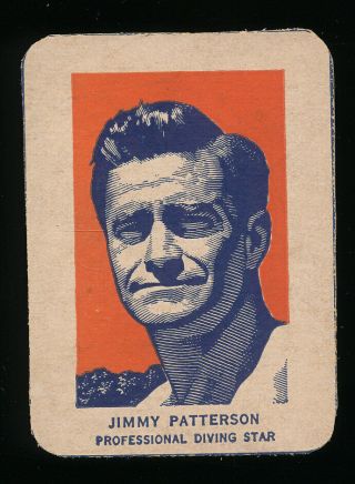 Diving Star Jimmy Patterson Portrait 1952 Wheaties Rare Hand Cut Cereal Box Card