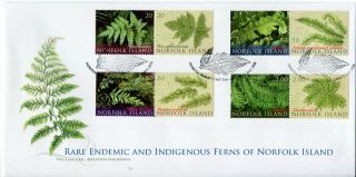 Norfolk Island 2008 Rare Endemic And Indigenous Ferns Fdc