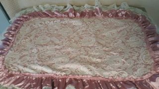 Vintage Frilly Pink With Lace Pillow Shams