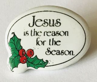 Jesus Is The Reason For The Season Christmas Xmas Pin Badge Rare Vintage (d9)