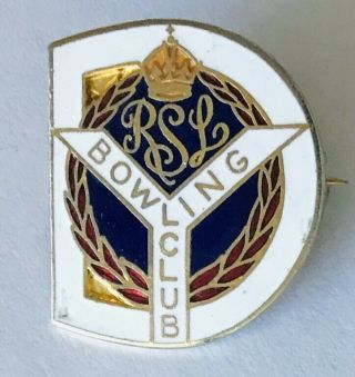 Dee Why Rsl Bowling Club Badge Pin Rare Vintage (l24)