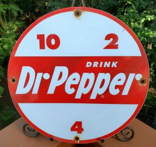 Vintage Dr Pepper Porcelain Sign Gas Oil Rare Station Pump Soda Pop Drink Store