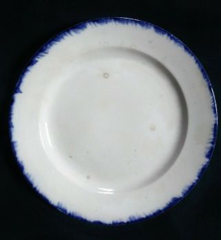 Antique Blue Feather Edge Ironstone Dinner Plate 9 3/4 " Early 19th C Leeds Type
