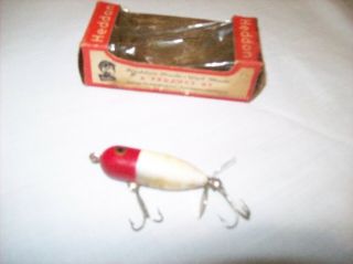Vintage Heddon Dowagiac Tiny Torpedo Red Head Fishing Lure 360 RH 2