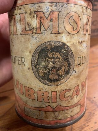 Vintage Rare GILMORE Oil LIONS HEAD empty can Monarch Of All 2