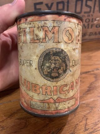 Vintage Rare GILMORE Oil LIONS HEAD empty can Monarch Of All 3