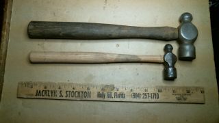 2 Ball Pein Machinist Hammer Maydole Antique Vintage Old Small Medium