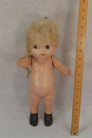 Antique Composition Doll Cupie Kewpie Style 15 In.  Arms Move Big Eyes 1920s