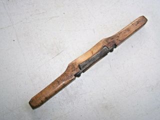 Early - Antique Wooden Spoke Shave Plane (hand Forged Cutter)