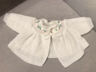 Vintage White Cabbage Patch Kids Sweater With Greenery And Pink