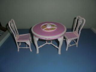 Vintage1985 Barbie Dream House Dining Room Table & 2 Chairs