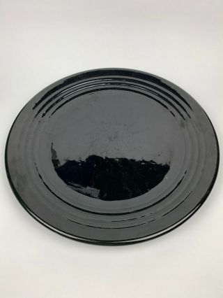 Bauer Pottery Ring Ware Rare Black Chop Plate 12.  5 "