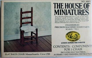 Handsome House Of Miniatures Dollhouse Miniature Slatback Chair Kit,