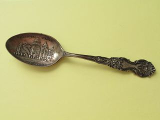 Antique Iowa State Capitol Des Moines Sterling Silver Souvenir Spoon 5 1/4 "