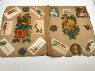 4 Antique Victorian Scrapbook Pages Die Cut Trade Card Standard Java Boy Donkey 2