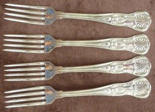 Reed & Barton Kings Silverplate Set Of 4 Dinner Forks