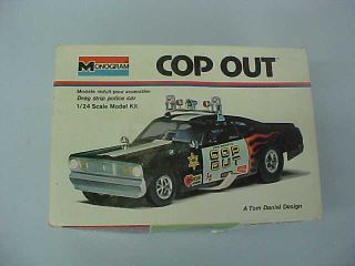 Vintage 1973 Monogram Cop Out Model Car Kit (drag Strip Police Car) Parts Kit