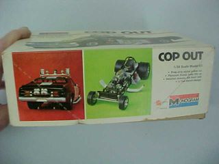 VINTAGE 1973 MONOGRAM COP OUT MODEL CAR KIT (DRAG STRIP POLICE CAR) PARTS KIT 2