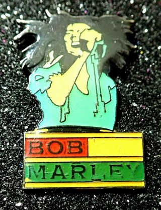 Rare Vintage Bob Marley Artists Group Music Pin Badge