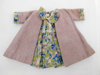 Vintage Dress & Matching Coat For Small Size Fashion Doll