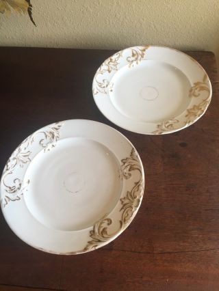 2 Old Paris Porcelain Plates 9.  5”