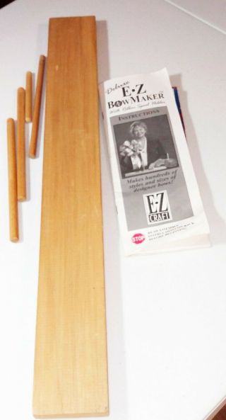 Vintage Deluxe Ez - Bow Maker 20 " Wide Wood Dowls With Instructions Book
