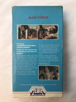 Raw Force VHS MEDIA Great Action Flick Rare Oop Horror Ninja Sleaze 3