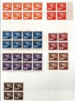 Costa Rica Telegraph Stamps Plate Proofs In Blocks Rare Amc