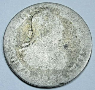 1806 Spanish Mexico Silver 1/2 Reales Old Antique 1800 