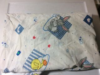 Vintage Baby Looney Tunes Crib/toddler Bed Fitted Sheet Bugs Bunny Tweedy Bird