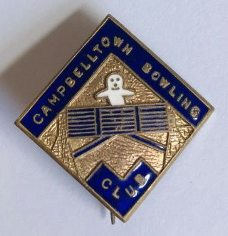 Campbelltown Bowling Club Badge Pin Ghost Design Rare Vintage (k4)