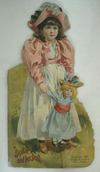 Antique Dollie And Her Doll Die Cut Children 
