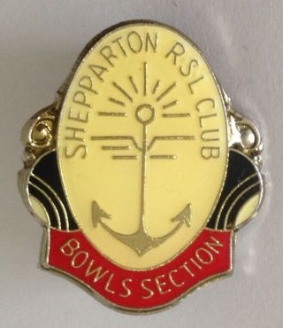 Shepparton Rsl Bowling Club Badge Pin Rare Lawn Bowls Section (l15)