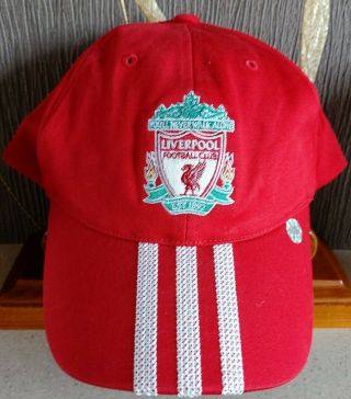 Adidas Rare Lfc Red Cap With 3 White Stripes Down The Front Size One Size Vgc