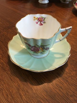 Vintage Teacup And Saucer By Victoria Bone China