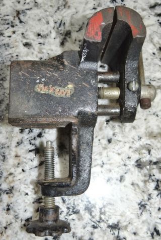 Fix N Save Small Bench Vise Cast Iron 3 " Jaws Mini Jewler Tool Vtg Antique