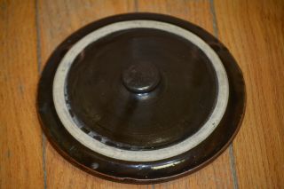 Stoneware Crock Lid - Albany Slip Glaze - 8 "