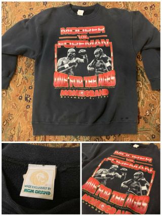 Vintage Foreman Vs Moorer 1994 Mgm Grand Boxing Xl Crewneck Sweatshirt Rare