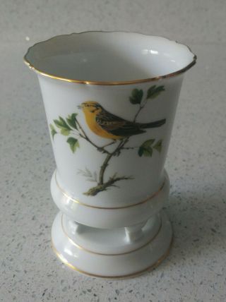 Vintage West Germany Ak Kaiser Candle Holder Or Vase Birds 4 " 1/4 Tall