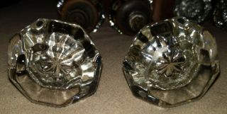 2 Pairs Of Vintage Antique 12 Point Crystal Glass Door Knobs With Spindle (R2) 2