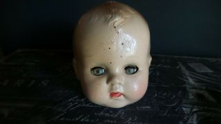 Antique Composition Doll Socket Baby Head Eyes With Full Set Lashes